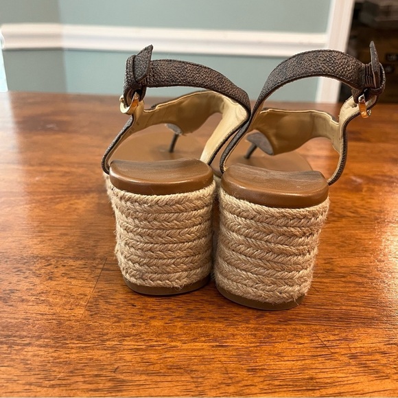 Amazon.com | Michael Michael Kors Women Michael Kors Laney Saffiano Leather Espadrille Wedge Sandal Classic size 7